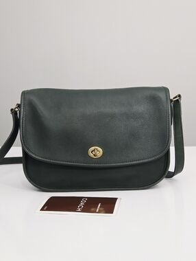 EXCELLENT VINTAGE COACH CITY BAG - BOTTLE GREEN